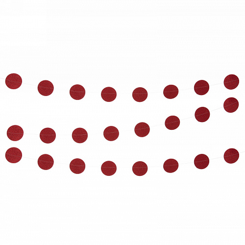 Растяжка "Вечеринка" 2,5 м 5 см Глиттер, (24 штук), красный