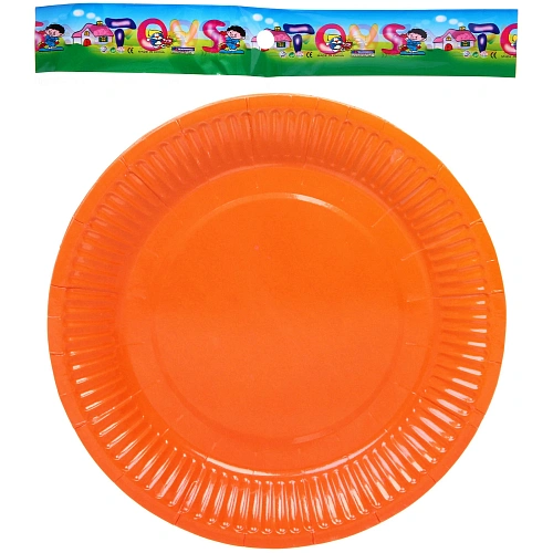 Тарелка бумажная 18 см в наборе 10 шт Оранжевый_3
