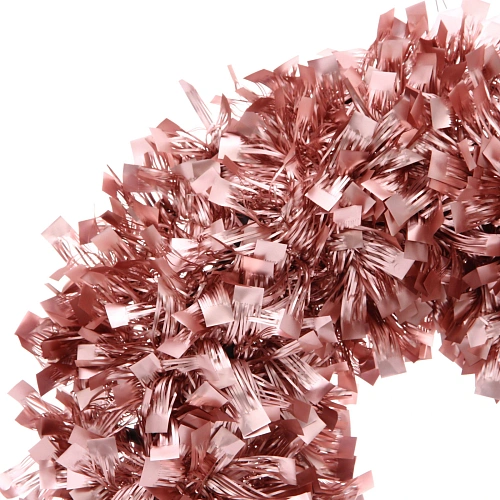 Венок декоративный TINSEL Изящное сияние 38 см, Розовое золото_3