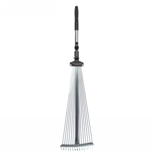 Грабли веерные алюминиевые раздвижные 15 зубьев с телескопическим черенком 1200мм ДоброСад