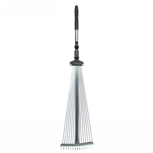 Грабли веерные алюминиевые раздвижные 15 зубьев с телескопическим черенком 1200мм ДоброСад