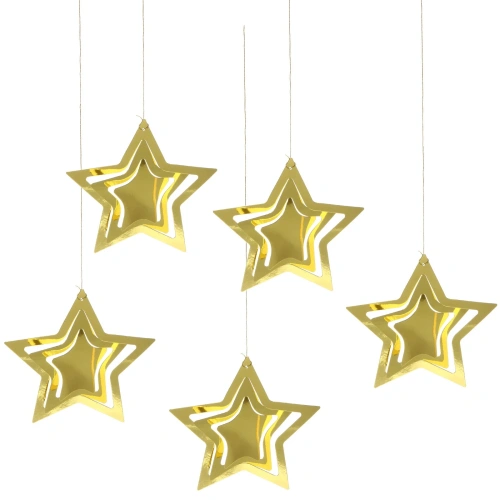 Подвесное украшение "Праздничная атмосфера"  19 см , (5 штук), золото