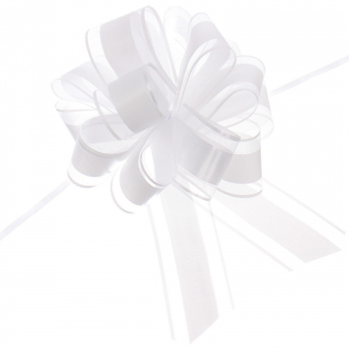 Бант для оформления подарка "Чудо" 5 см, d=15 см, Белый