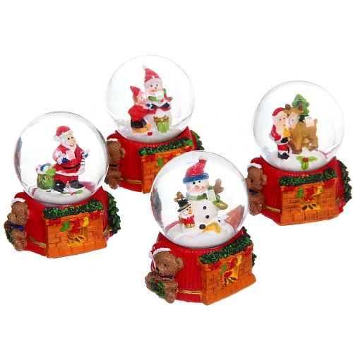 Сувенир новогодний Снежный шар - Зима d-4,5 см (подст5,55,6 см), микс_3