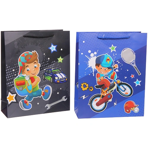 Пакет подарочный Весёлый транспорт 263210 см, микс_4