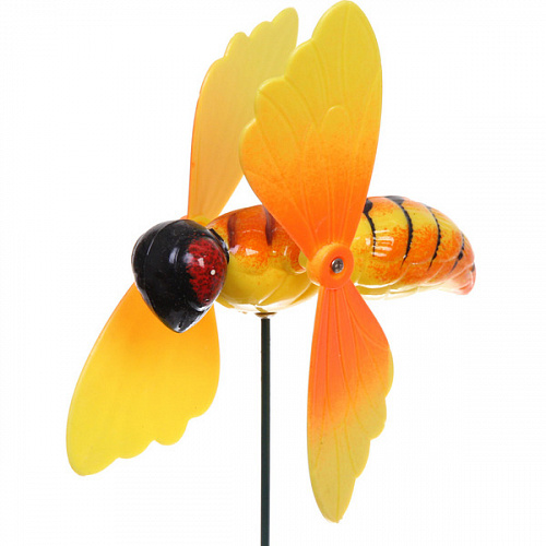 Фигура на спице "Чудо пчелка" 60 см (фигура 12*15 см) для отпугивания птиц, желтый