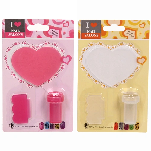 Набор для дизайна ногтей - стемпинг VivA Manicur, пластина сердце, микс 4 цвета, 1711см_5