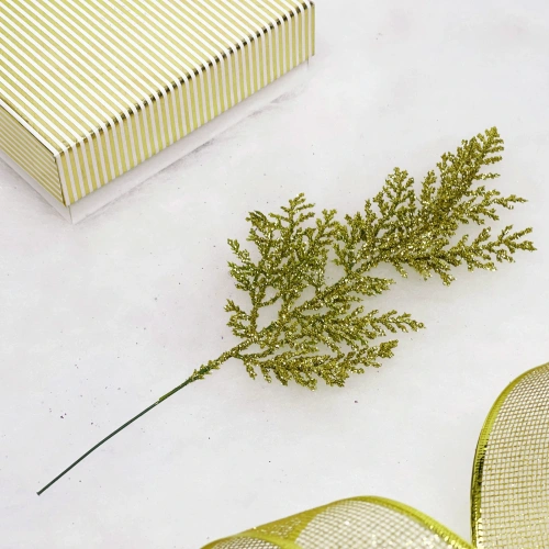 Ветка декоративная "Зимний сон" 25 см, Золото