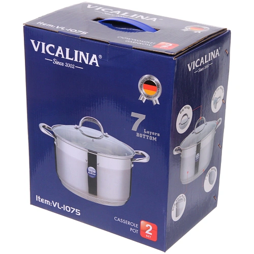 Кастрюля из нержавеющей стали VICALINA 6,3л, индукция, VL-1075_3