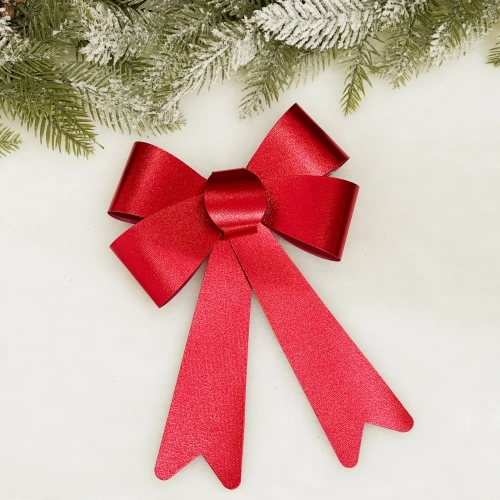 Бант на ёлку "Сказочные блики", Красный