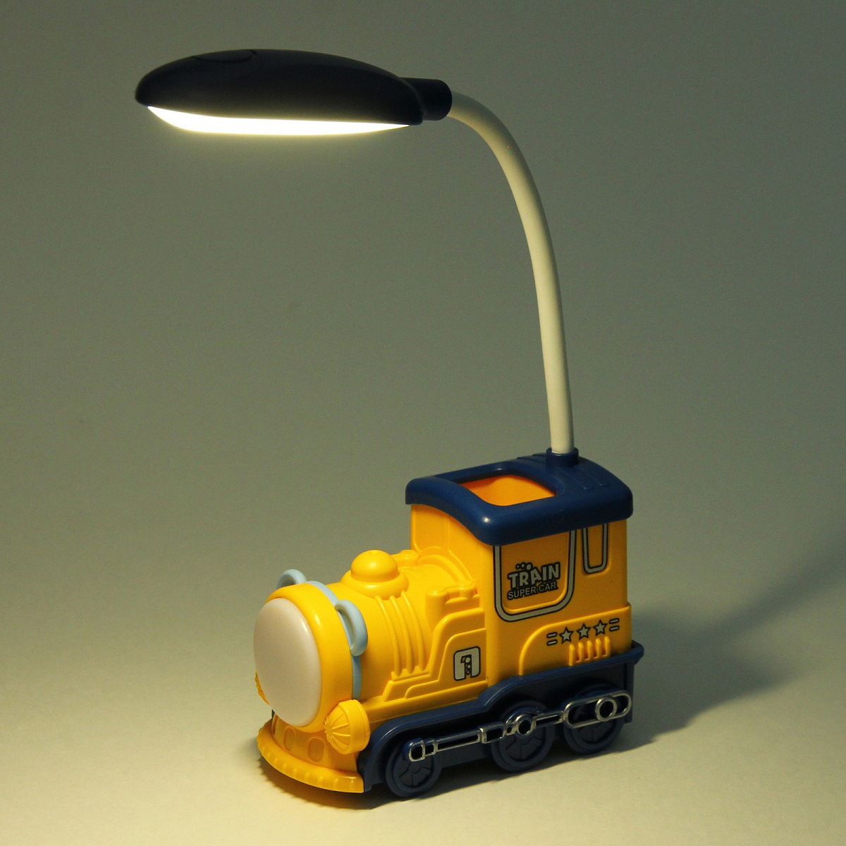 Настольная лампа "Sweet - Паровоз" LED 10*5*21 см, USB 5v 3w, Желтый/синий