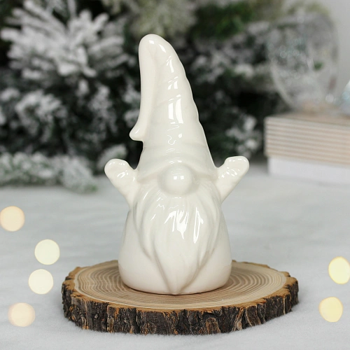 Украшение новогоднее GLOSS "Мудрый дедушка" 7.5*6*16 см, Белый