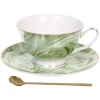 Чайная пара "Поэзия" (кружка 220мл, блюдце,ложка) зеленая