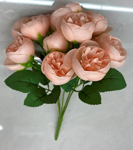 Искусственные цветы "Розочки" 30см 15 цветков персиковые