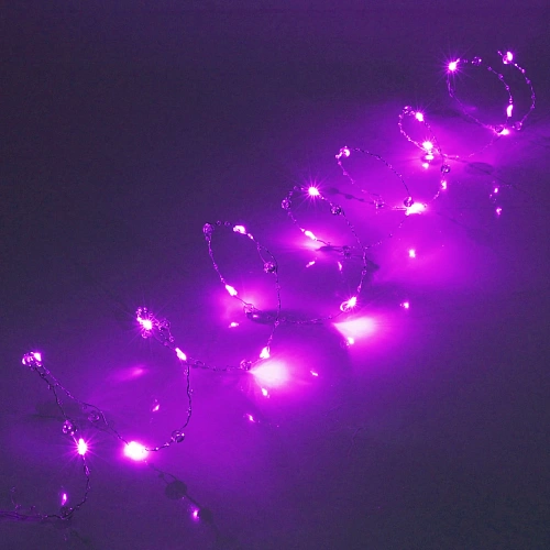 Гирлянда для дома НИТЬ Льдинка 5 м 50 ламп LED, 8 реж,IP-20, Фиолетовый_5