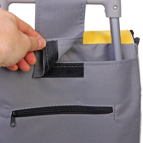 Тележка хозяйственная с сумкой (942534см, колеса 16см,грузоподъемность до 30 кг) серая BF-101A_8