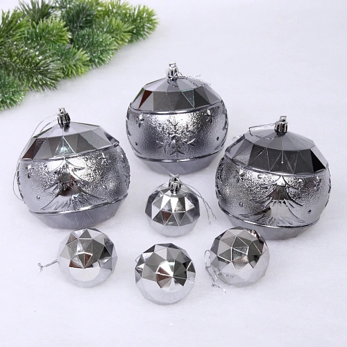 Набор шаров Miracle 10 см + 5 см (15 предметов), Графит_4