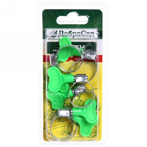 Хомут обжимной с барашком 25мм 6шт ДоброСад