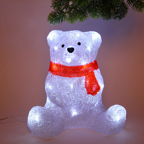 Фигура светодиодная "Мишка" 27*20*25 см, 30 ламп LED, (авторежим), 220V, Белый