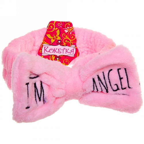 Повязка на голову "Кокетка - I'm Angel" 6,5*16см, розовый