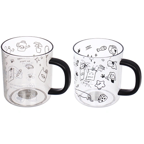 Кружка пластиковая 500мл "Милые зверушки", микс цветов