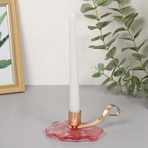 Подсвечник "Нежность" 15*12*5,8 см, Розовый