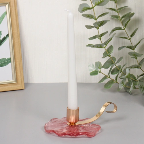 Подсвечник "Нежность" 15*12*5,8 см, Розовый