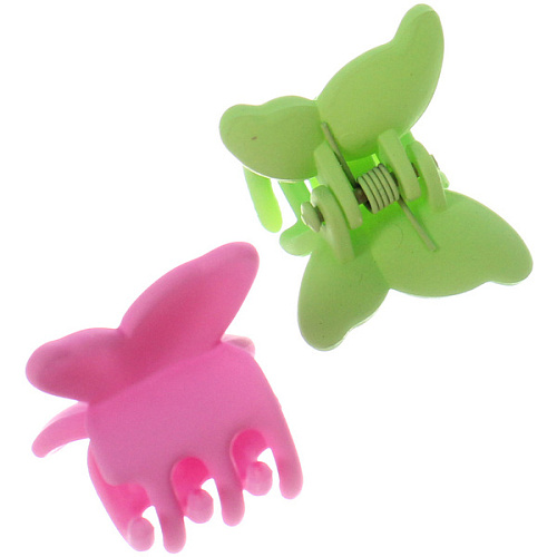 Заколки-крабики для волос детские 6шт МАЛЬВИНА, бабочки, 2,5см (пакет с подвесом)_4