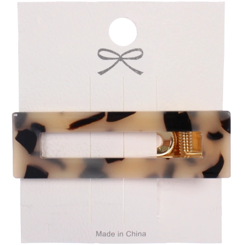 Зажим для волос "ЛАВИТА", прямоугольник, цвет белый, 6,7*2,3см (белый блистер)