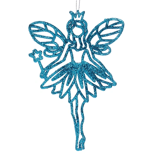 Подвески в блестках Снежная фея 14 см (набор 2шт), голубой_3