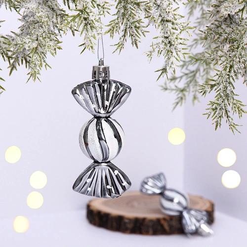 Ёлочные игрушки "Таинственное очарование" Конфетки 8 см (набор 2шт), графит