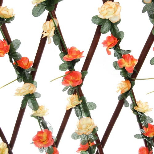 Забор декоративный Разноцветный вьюнок при ширине 2 м высота 0,95 м (h-1,2м в сложенном), Зеленый_8