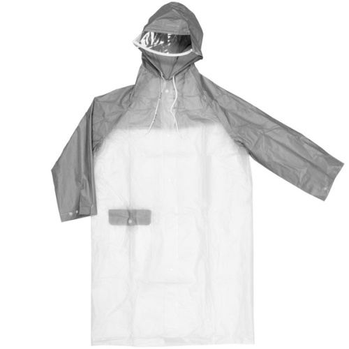 Дождевик-плащ "Радуга" с капюшоном,регулир.манжет,с отдел.под рюкзак, цвет бело-серый, размер XL(95*57см) ДоброСад