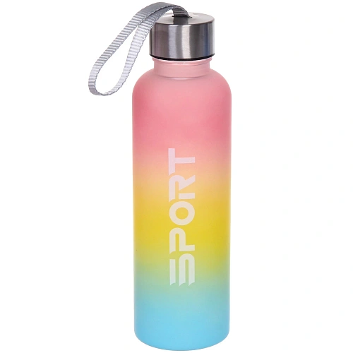 Бутылка питьевая пластиковая 600мл Градиент, микс цветов_6