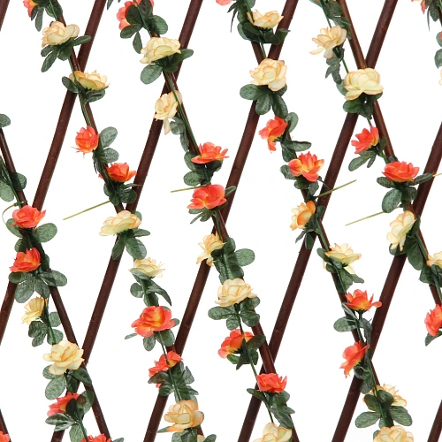 Забор декоративный Разноцветный вьюнок при ширине 2 м высота 0,95 м (h-1,2м в сложенном), Зеленый_5