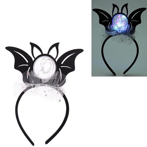 Ободок карнавльный "Helloween - Летучая мышь" с подсветкой