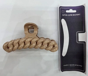 Заколка - краб для волос "AKS - MANTANA", микс 6 цветов, косичка, 10*2см 