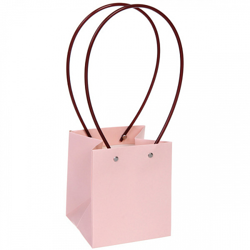 Пакет для цветов и подарков "Нежность" 15*13*12,5 см, розовый