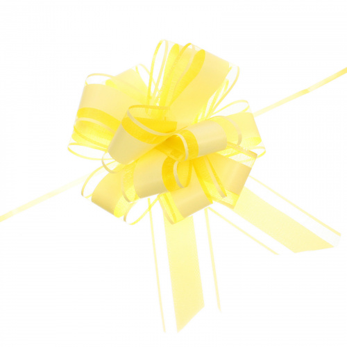 Бант для оформления подарка "Чудо" 5 см, d=15 см, Жёлтый