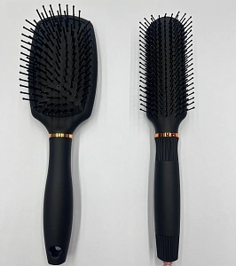 Расческа массажная "СЕКРЕТ ТВОЕЙ КРАСОТЫ", узкая, цвет черный, матовое покрытие, 3.8*22см