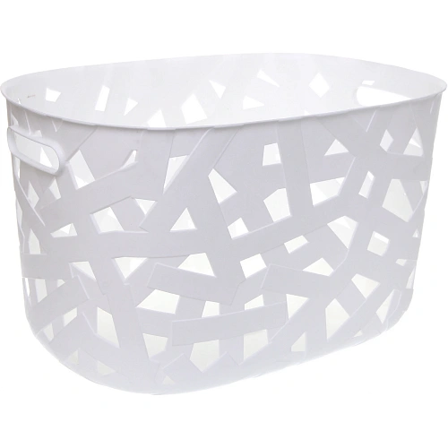 Корзина для хранения "БИСКОТТИ", цвет дымчатый белый, 39,2*23,5*16см (лейбл)