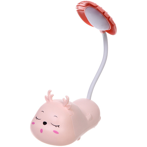 Настольная лампа "Sweet deer" 7.5*13.5*20 см LED, USB 0.6-3W, Розовый