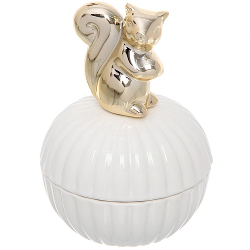 Шкатулка керамическая GOLD Podarok, белочка, цвет белый, 1193см (в инд коробке)_3