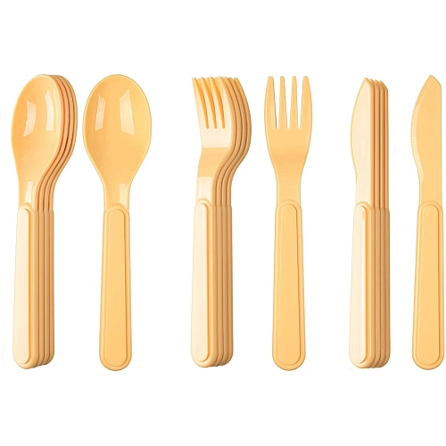 Набор для пикника с декором, 20 предметов на 4 персоны (бледно-желтый)_8