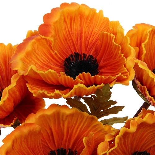 Цветы искусственные Natur 30см Маки 5шт оранжевые_4