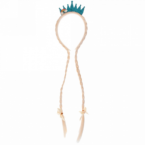 Ободок карнавальный с косами "Королева цветов" 46 см, микс