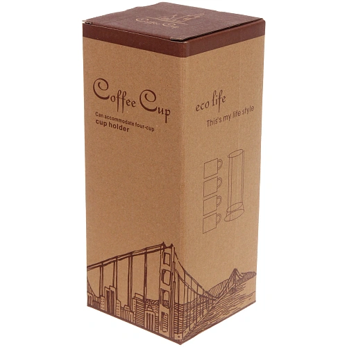 Набор кружек на стойке 280мл Золотой узор, цвет золото с черным_11