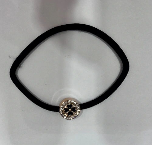 Резинка для волос в наборе 2шт "DesignPRO", круги, цвет черный / золото, d-5.5см