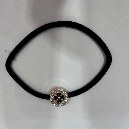 Резинка для волос в наборе 2шт "DesignPRO", круги, цвет черный / золото, d-5.5см