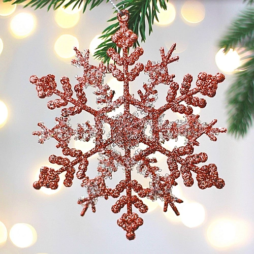 Подвеска "Снежные узоры зимы" 11 см, Янтарь